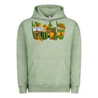 Pigment Oil Green cactus coffee cups Urban Hoodie - texasbilliewilder