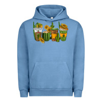 Pigment Pebble Blue cactus coffee cups Urban Hoodie - texasbilliewilder