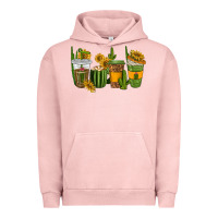 Pigment Salmon cactus coffee cups Urban Hoodie - texasbilliewilder