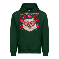 Forest Green Valentine's day white pomeranian Urban Hoodie - RanaPortraitStore