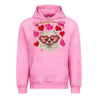Fuchsia Pink Valentine's day white pomeranian Urban Hoodie - RanaPortraitStore