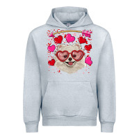 Heather Grey Valentine's day white pomeranian Urban Hoodie - RanaPortraitStore