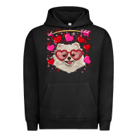 Pigment Black Valentine's day white pomeranian Urban Hoodie - RanaPortraitStore