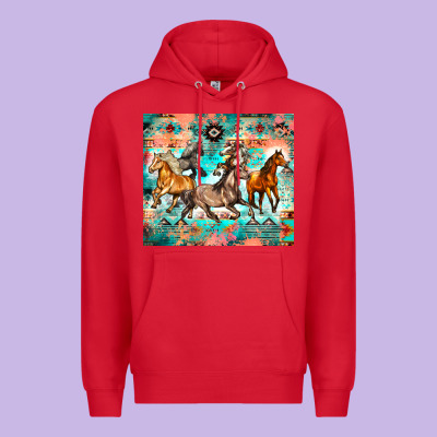 Western Running Horses Premium Hoodie Designed By Zillion Design Studio