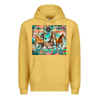 Antique Gold western running horses Premium Hoodie - Zillion Design Studio