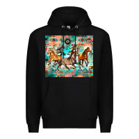 Black western running horses Premium Hoodie - Zillion Design Studio
