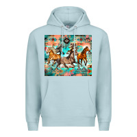Blue Mist western running horses Premium Hoodie - Zillion Design Studio