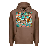 Chestnut western running horses Premium Hoodie - Zillion Design Studio
