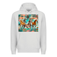 Dove Grey western running horses Premium Hoodie - Zillion Design Studio