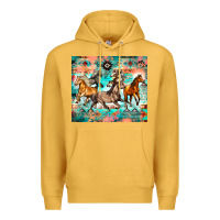 Mustard western running horses Premium Hoodie - Zillion Design Studio