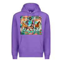 Purple western running horses Premium Hoodie - Zillion Design Studio