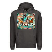 Smoke western running horses Premium Hoodie - Zillion Design Studio