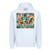 White western running horses Premium Hoodie - Zillion Design Studio