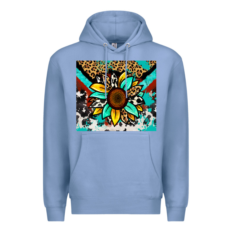 Turquoise Gemstone Sunflower Premium Hoodie by Zillion Design Studio | Teevron