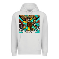 Dove Grey turquoise gemstone sunflower Premium Hoodie - Zillion Design Studio