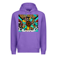 Purple turquoise gemstone sunflower Premium Hoodie - Zillion Design Studio