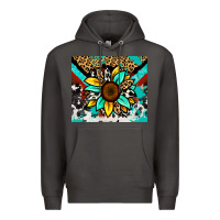 Smoke turquoise gemstone sunflower Premium Hoodie - Zillion Design Studio