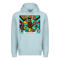 Blue Mist turquoise gemstone sunflower Premium Hoodie - Zillion Design Studio