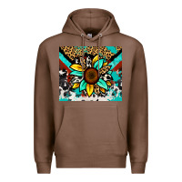 Chestnut turquoise gemstone sunflower Premium Hoodie - Zillion Design Studio