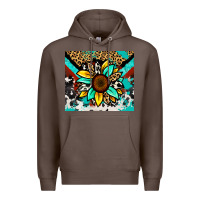 Coffee turquoise gemstone sunflower Premium Hoodie - Zillion Design Studio