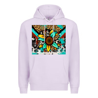 Lilac turquoise gemstone sunflower Premium Hoodie - Zillion Design Studio