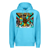 Ocean Blue turquoise gemstone sunflower Premium Hoodie - Zillion Design Studio