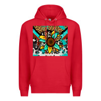 Red turquoise gemstone sunflower Premium Hoodie - Zillion Design Studio