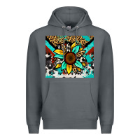 Rock turquoise gemstone sunflower Premium Hoodie - Zillion Design Studio
