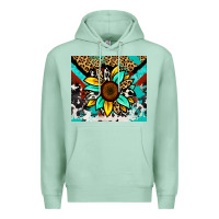 Seafoam turquoise gemstone sunflower Premium Hoodie - Zillion Design Studio