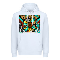 White turquoise gemstone sunflower Premium Hoodie - Zillion Design Studio