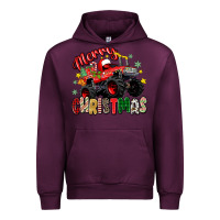 Mauve Wine merry christmas truck Urban Hoodie - Zillion Design Studio