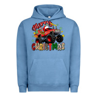 Pigment Pebble Blue merry christmas truck Urban Hoodie - Zillion Design Studio