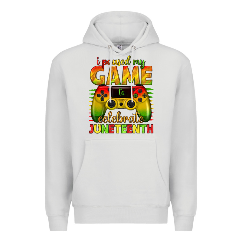 I Paused My Game Celebrate Juneteenth Premium Hoodie by texasbilliewilder | Teevron