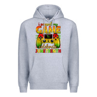 Heather Grey i paused my game celebrate juneteenth Premium Hoodie - texasbilliewilder