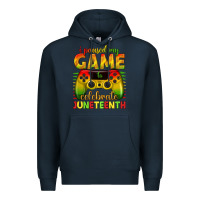 Navy i paused my game celebrate juneteenth Premium Hoodie - texasbilliewilder