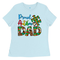 Baby Blue proud autism dad Ladies Tee - Artiststas