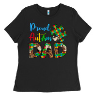 Black proud autism dad Ladies Tee - Artiststas