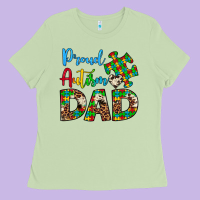 Proud Autism Dad Ladies Tee Designed By Artiststas