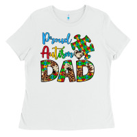 White proud autism dad Ladies Tee - Artiststas