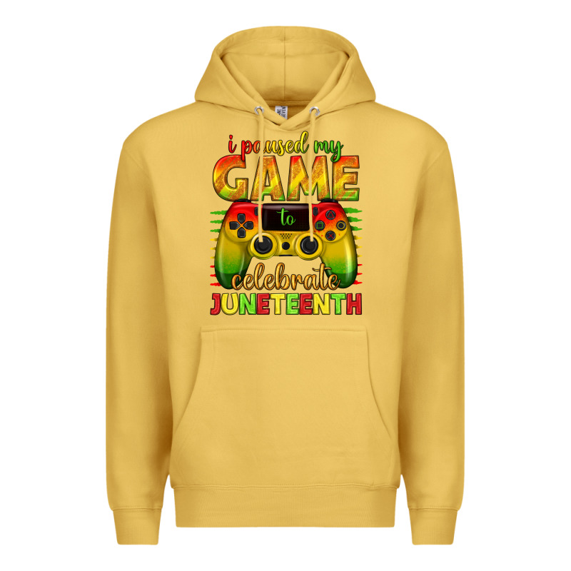 I Paused My Game Celebrate Juneteenth Premium Hoodie by texasbilliewilder | Teevron