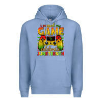 Colony Blue i paused my game celebrate juneteenth Premium Hoodie - texasbilliewilder