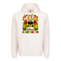 Pale Pink i paused my game celebrate juneteenth Premium Hoodie - texasbilliewilder