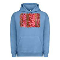 Pigment Pebble Blue Valentine's Day Brushstrokes with Roses Urban Hoodie - RanaPortraitStore