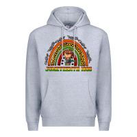 Heather Grey juneteenth 1865 rainbow Premium Hoodie - texasbilliewilder