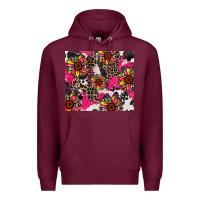 Burgundy sunflower cowhide Premium Hoodie - Zillion Design Studio