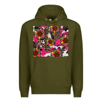 Army Green sunflower cowhide Premium Hoodie - Zillion Design Studio