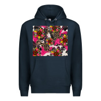 Navy sunflower cowhide Premium Hoodie - Zillion Design Studio