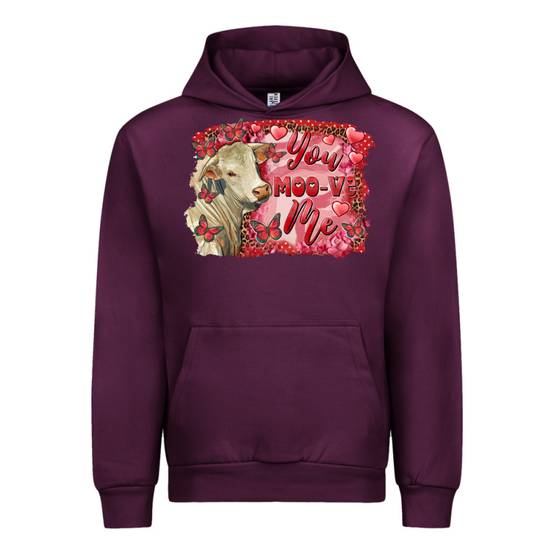 Valentine's Day You Moo Ve Me Charolais Cow Urban Hoodie by RanaPortraitStore | Teevron