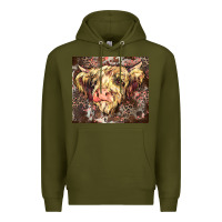 Army Green leopard cow Premium Hoodie - Zillion Design Studio