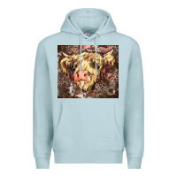 Blue Mist leopard cow Premium Hoodie - Zillion Design Studio